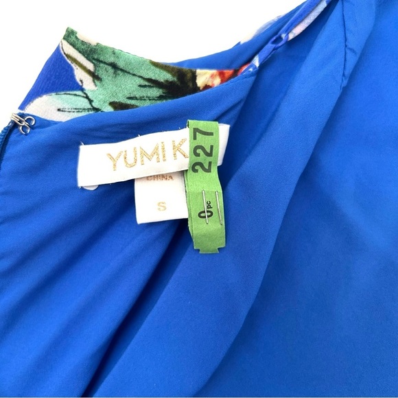 Yumi Kim Revolve Jasmine Silk Maxi Dress Floral Slit Blue Wedding Size Small - Picture 11 of 13